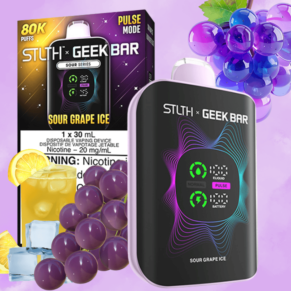 STLTH x Geek Bar 80K Disposable Vape-Sour Grape Ice Morden Vape SuperStore and Cannabis Manitoba Canada