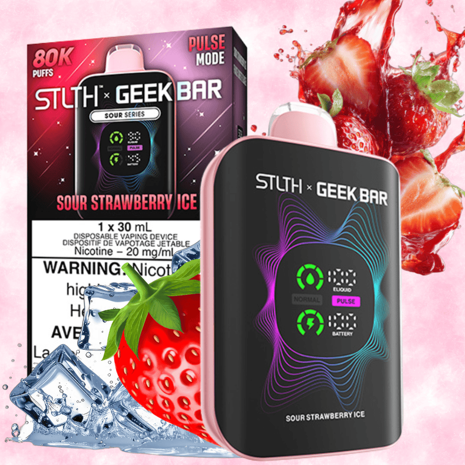 geek bar pulse x - sour strawberry ice STLTH x Geek Bar 80K Disposable Vape-Sour Strawberry Ice