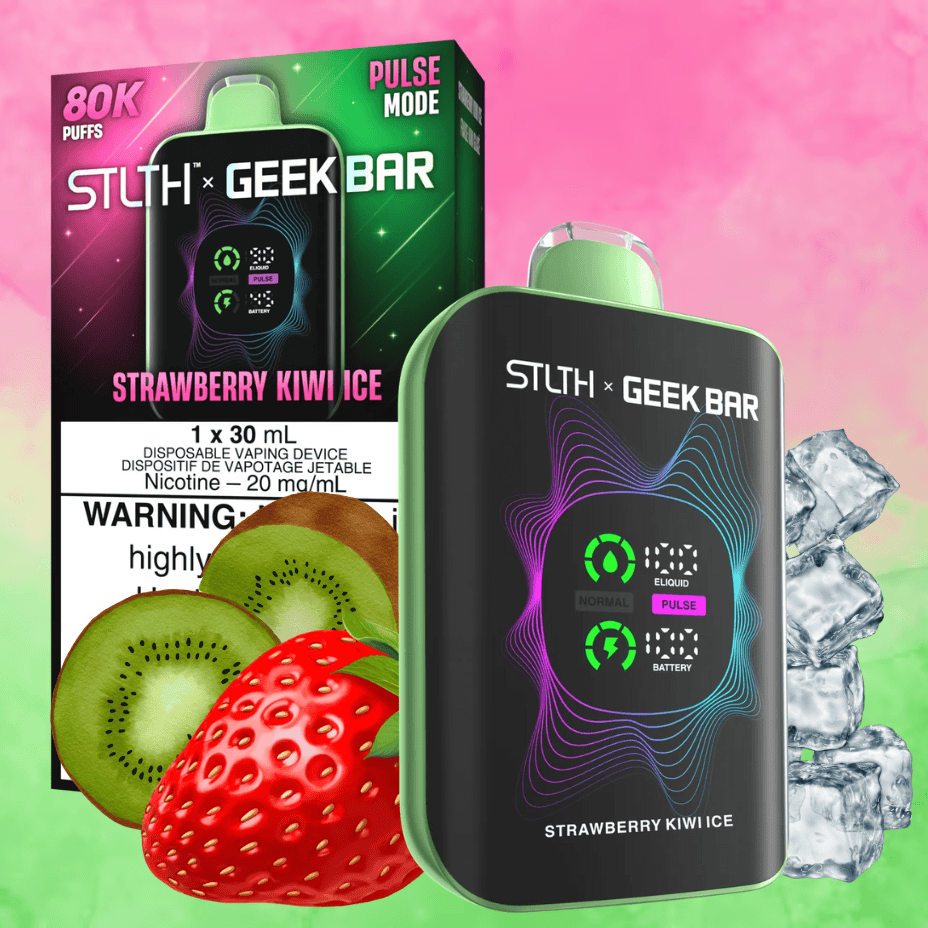 STLTH x Geek Bar 80K Disposable Vape-Strawberry Kiwi Ice - Morden Vape SuperStore & Cannabis STLTH x Geek Bar 80K Disposable Vape-Strawberry Kiwi Ice - Morden Vape SuperStore & Cannabis