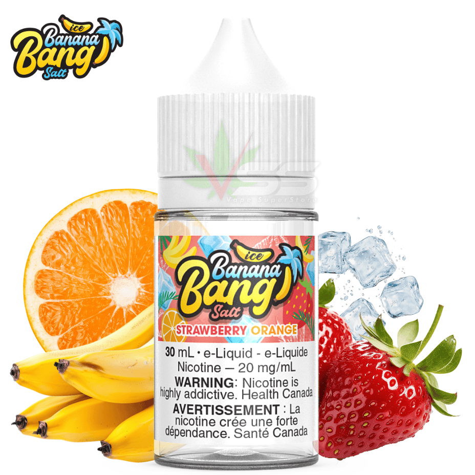 Strawberry Orange Ice Salt by Banana Bang E-liquid 12mg Morden Vape SuperStore and Cannabis Manitoba Canada