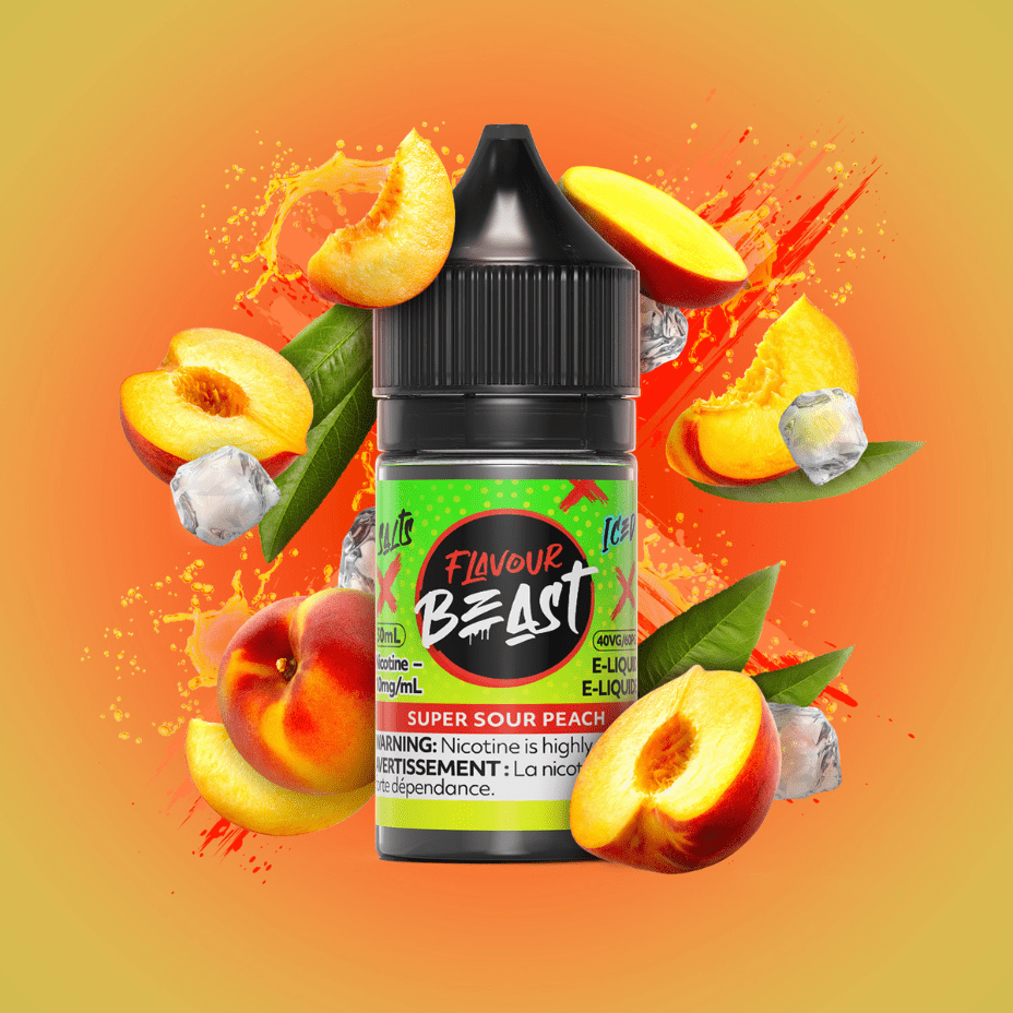 Super Sour Peach Salts by Flavour Beast E-Liquid 30mL / 20mg Morden Vape SuperStore and Cannabis Manitoba Canada