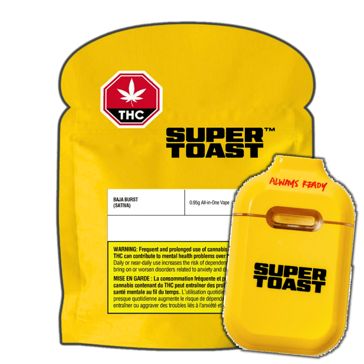 Super Toast Baja Burst AIO Vape - .95g Morden Vape SuperStore and Cannabis Manitoba Canada
