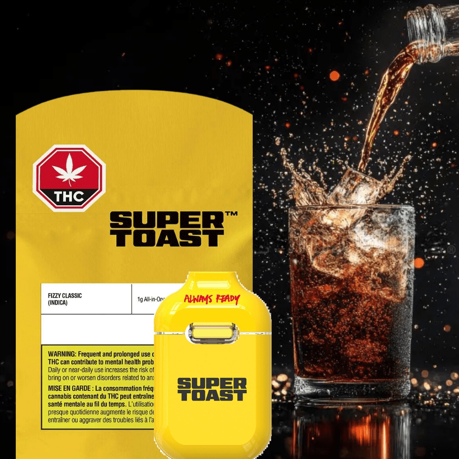 Super Toast Fizzy Classic Indica Disposable Vape-0.95g Morden Vape SuperStore and Cannabis Manitoba Canada