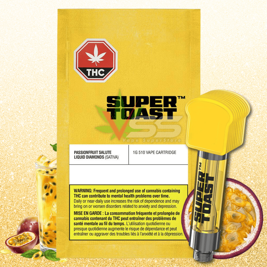 Super Toast Passionfruit Salute Sativa Vape Cartridge - 1g Morden Vape SuperStore and Cannabis Manitoba Canada