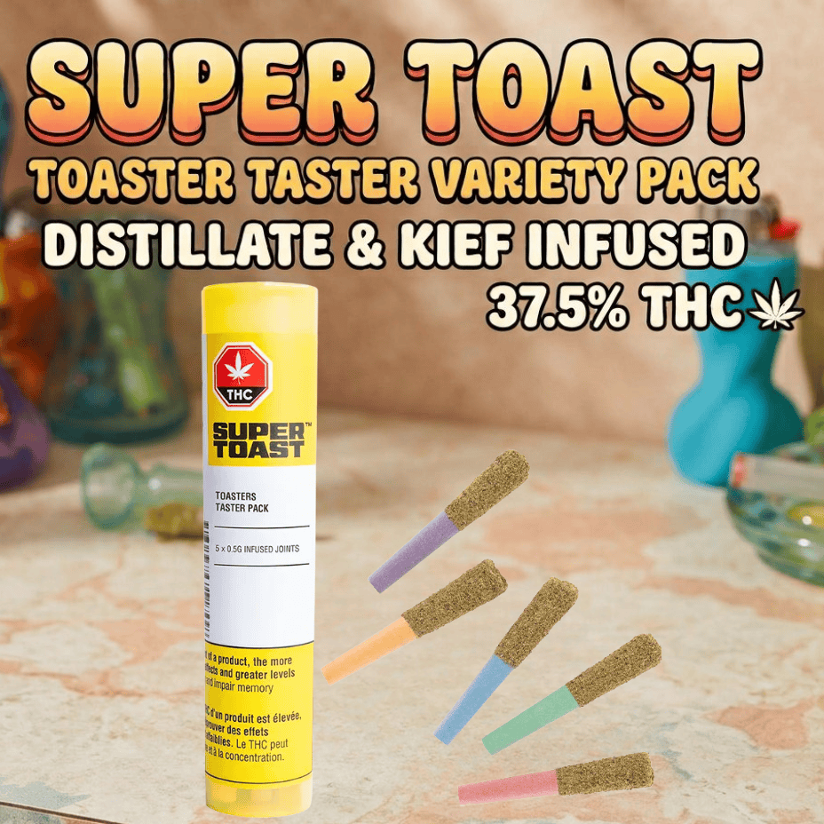 Super Toast Toaster Taster Variety Pack  Infused Pre-Rolls-5x0.5g Morden Vape SuperStore and Cannabis Manitoba Canada