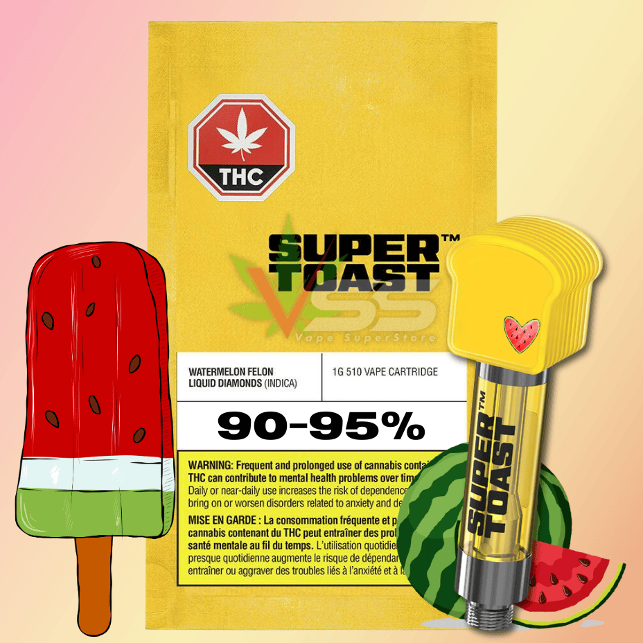 Super Toast Watermelon Felon Indica Vape Cartridge - 1g Morden Vape SuperStore and Cannabis Manitoba Canada