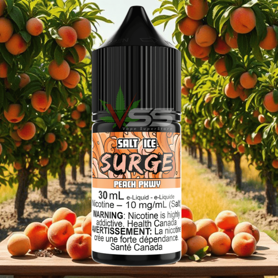Surge E-Liquid-Peach PKWY Ice Salt 30ml 10mg Morden Vape SuperStore and Cannabis Manitoba Canada
