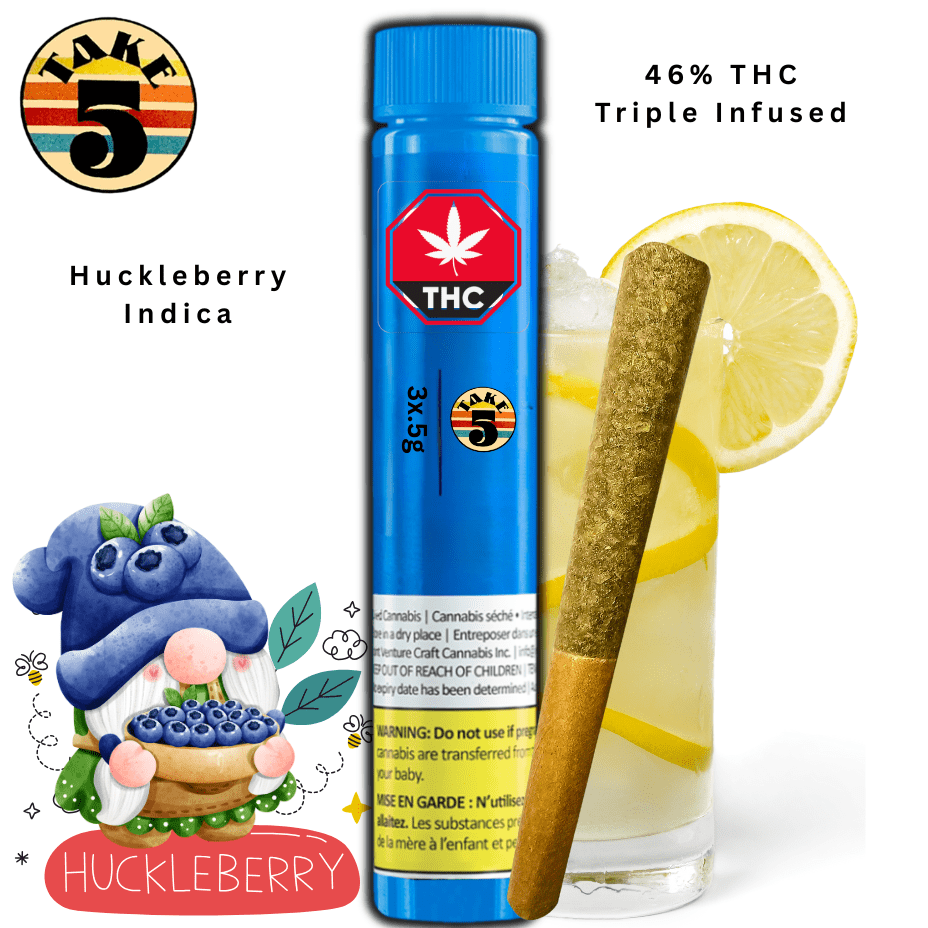 Take 5 Huckleberry Triple Infused Pre-rolls 3x0.5g Morden Vape SuperStore and Cannabis Manitoba Canada