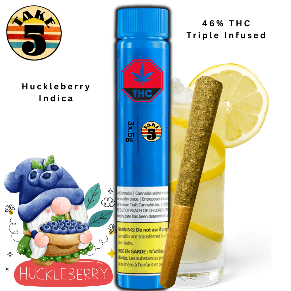 Take 5 Huckleberry Triple Infused Pre-rolls 3x0.5g Morden Vape SuperStore and Cannabis Manitoba Canada