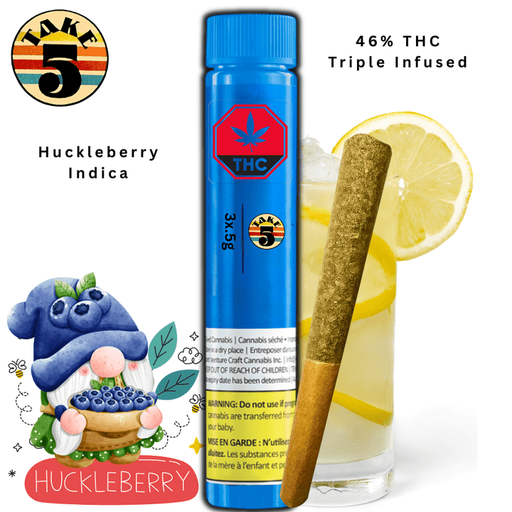 Take 5 Huckleberry Triple Infused Pre-rolls 3x0.5g Morden Vape SuperStore and Cannabis Manitoba Canada