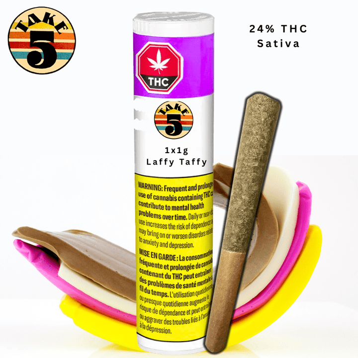 Take 5 Laffy Taffy Pre-roll 1x1g Morden Vape SuperStore and Cannabis Manitoba Canada