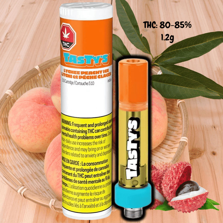 Tasty's Lychee Peachy Ice Vape Cartridge - 1.2g 1.2g Morden Vape SuperStore and Cannabis Manitoba Canada