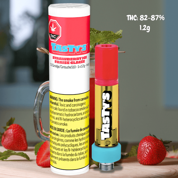 Tasty's Strawberry Ice Vape Cartridge - 1.2g 1.2g Morden Vape SuperStore and Cannabis Manitoba Canada