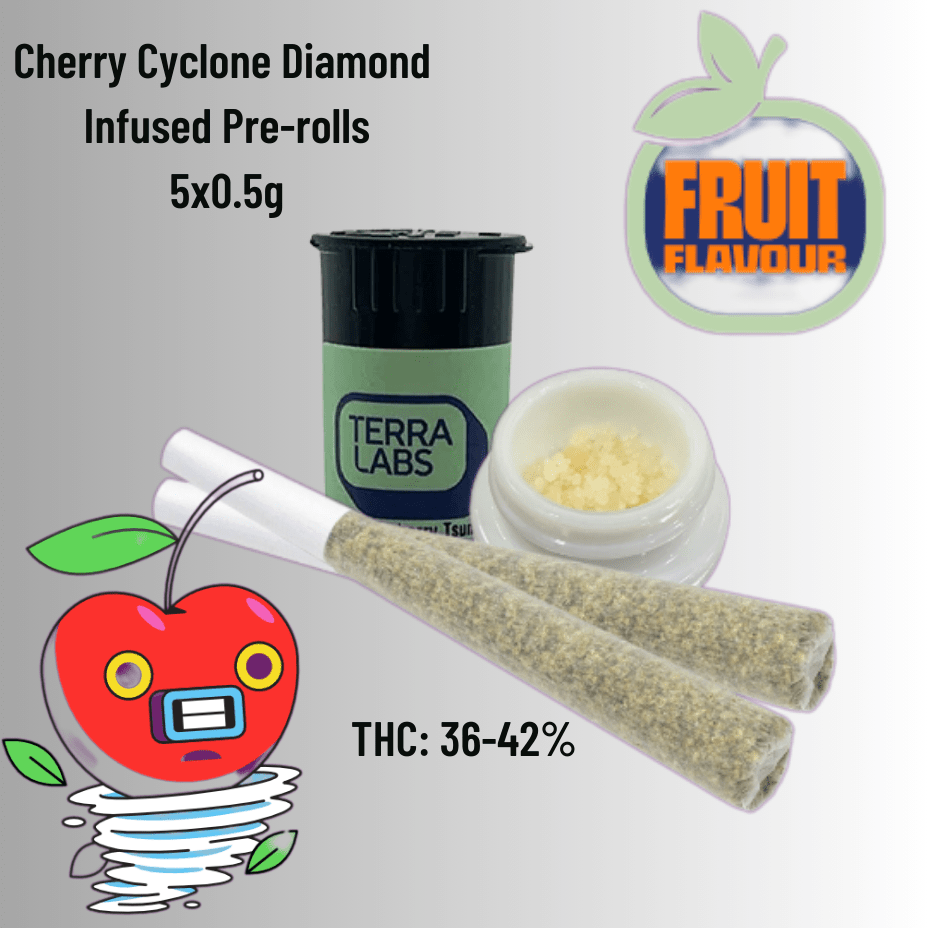 Terra Labs Cherry Cyclone Diamond Infused Pre-rolls 5x0.5g 5x0.5g Morden Vape SuperStore and Cannabis Manitoba Canada