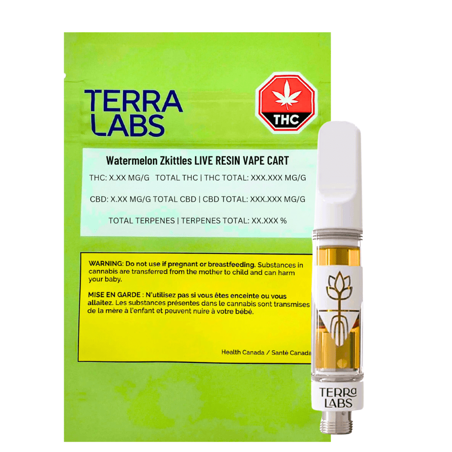 Terra Labs Watermelon Zkittles Pure Live Resin Cartridge-1g 1g Morden Vape SuperStore and Cannabis Manitoba Canada