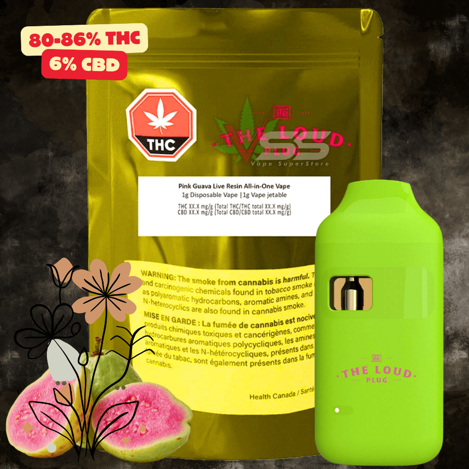 The Loud Plug Pink Guava Live Resin AIO Disposable Vape - 1g Morden Vape SuperStore and Cannabis Manitoba Canada