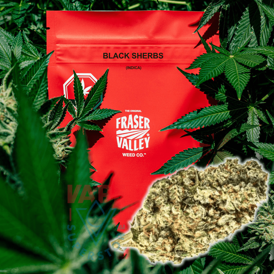 The Original Fraser Valley Weed Co. Black Sherbs Flower - 14g Morden Vape SuperStore and Cannabis Manitoba Canada