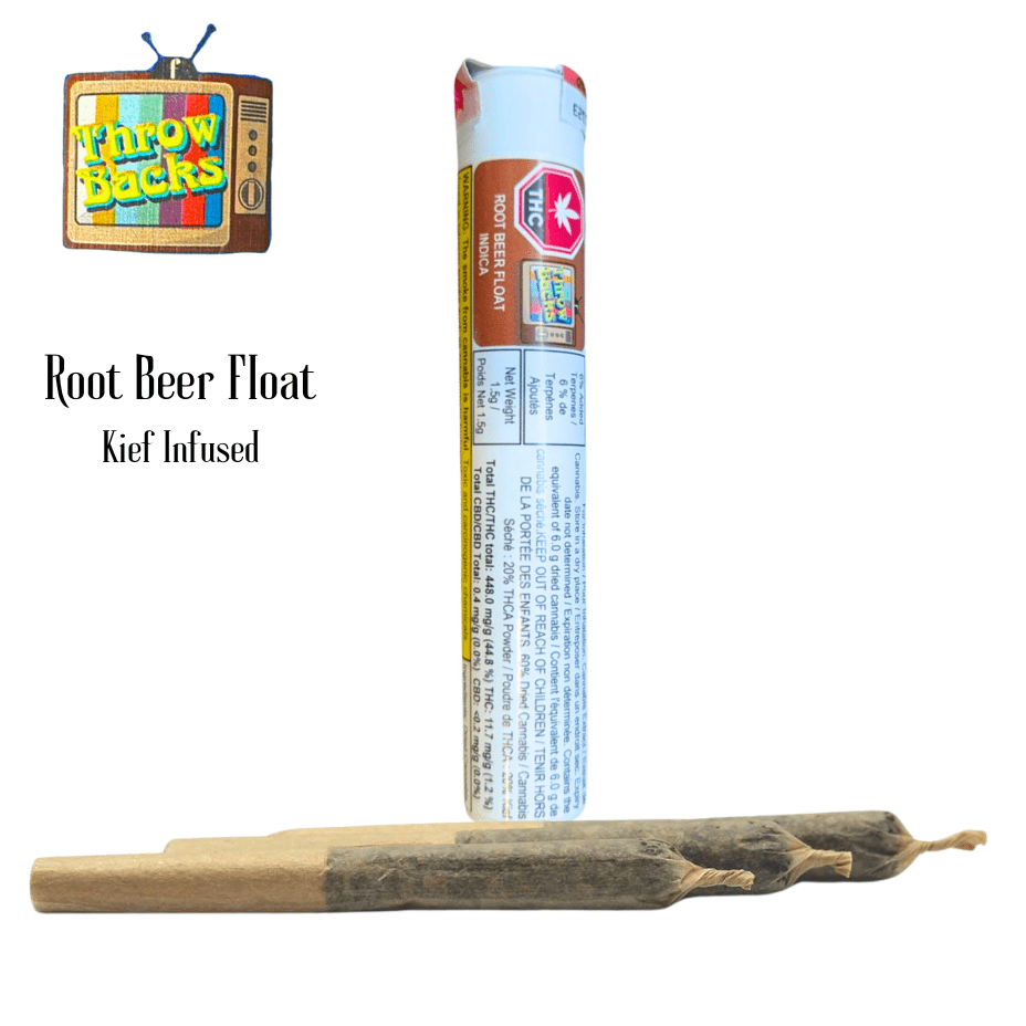 Throwbacks Root Beer Float Infused Pre-rolls 3x0.5g 3x0.5g Morden Vape SuperStore and Cannabis Manitoba Canada