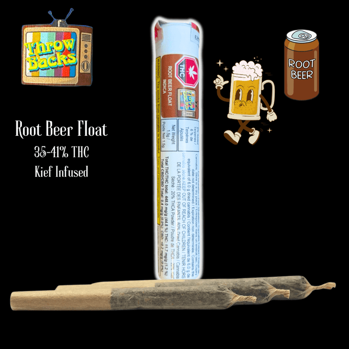 Throwbacks Root Beer Float Infused Pre-rolls 3x0.5g 3x0.5g Morden Vape SuperStore and Cannabis Manitoba Canada