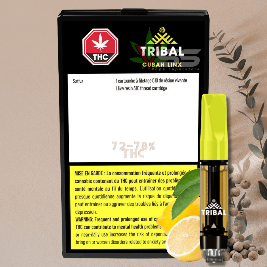 Tribal - Cuban Linx Sativa Live Resin Vape Cartridge - 1g Morden Vape SuperStore and Cannabis Manitoba Canada