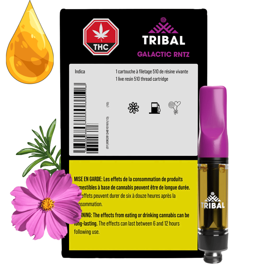 tribal disposable vape Tribal - Galactic RNTZ Indica Live Resin Vape Cartridge - 1g