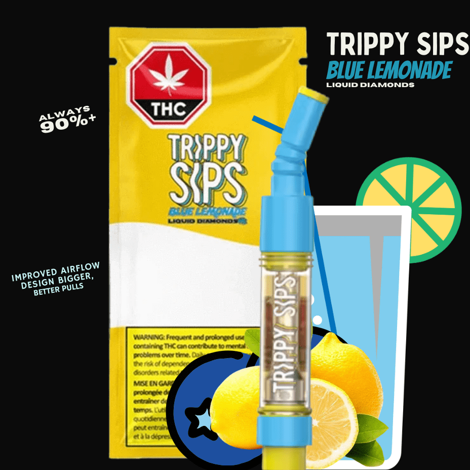 Trippy Sips Blue Lemonade Liquid Diamonds Cartridge - 1g Morden Vape SuperStore and Cannabis Manitoba Canada