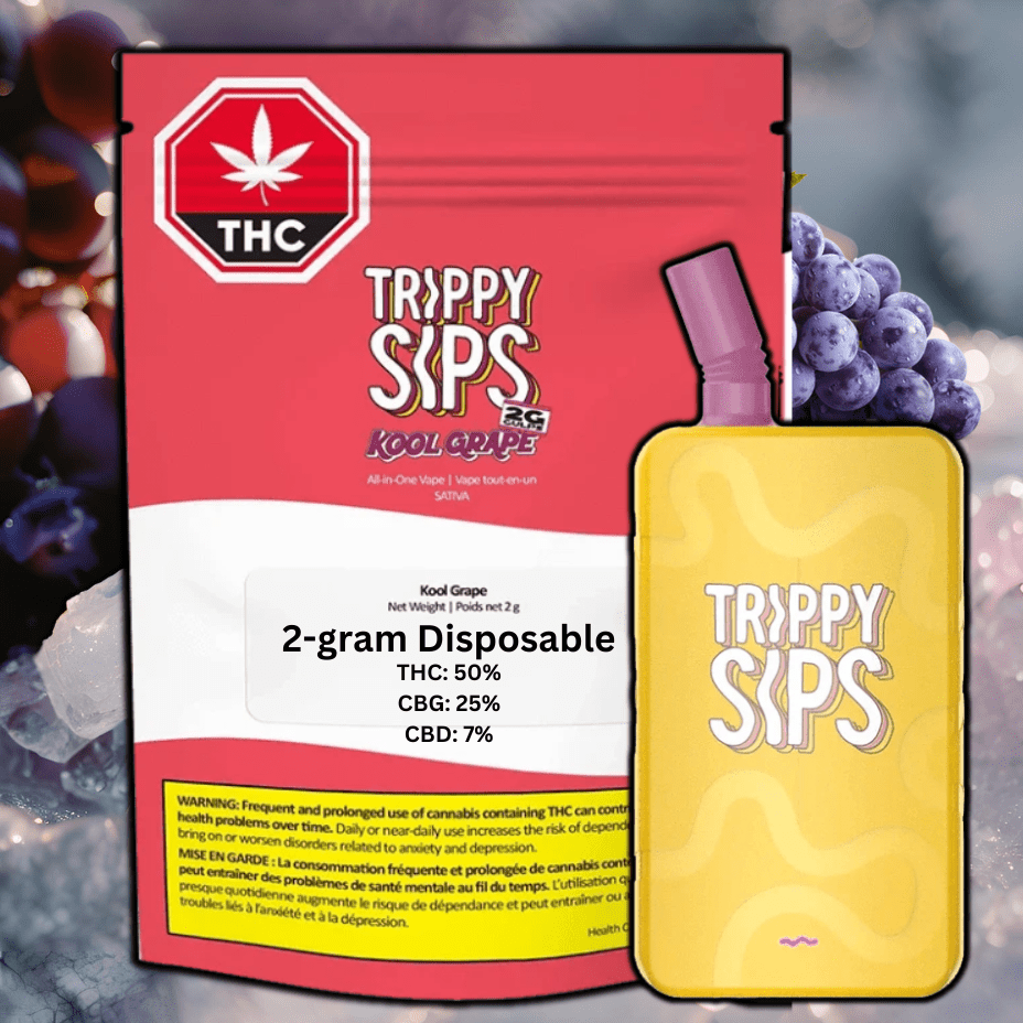 Trippy Sips Gulps Kool Grape AIO Disposable Vape-2g 2g Morden Vape SuperStore and Cannabis Manitoba Canada