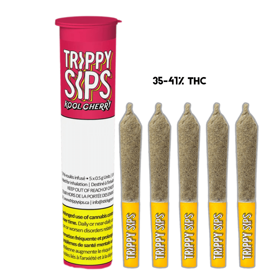 Trippy Sips Kool Cherry Infused Pre-rolls 5x0.5g Morden Vape SuperStore and Cannabis Manitoba Canada