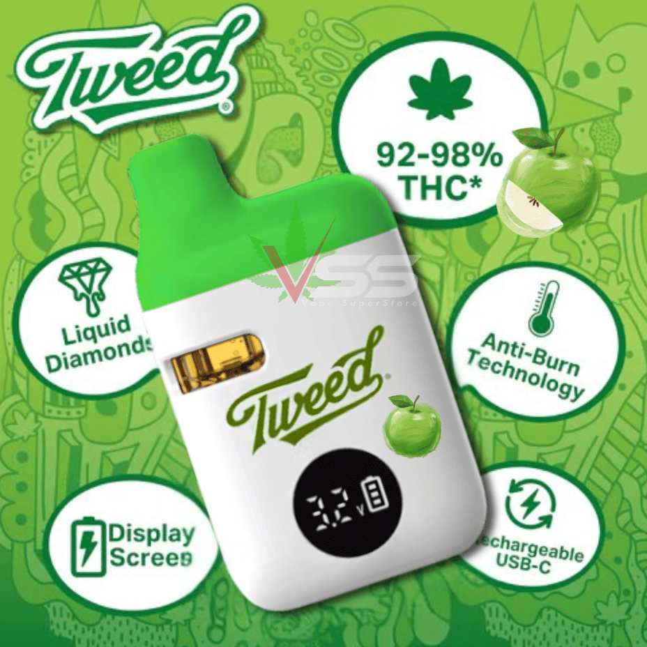 Tweed - Sour Green Apple Liquid Diamonds Disposable Vape - 0.95g Morden Vape SuperStore and Cannabis Manitoba Canada
