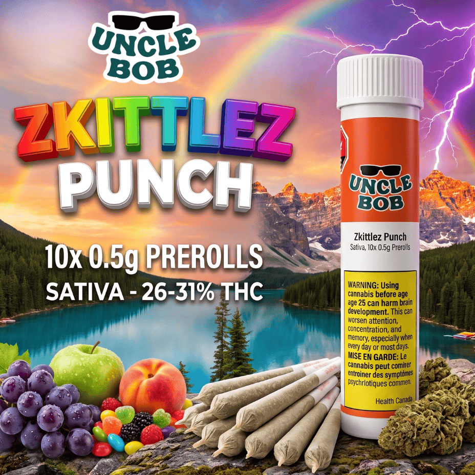 Uncle Bob - Zkittlez Punch Pre-rolls 10x0.5g Morden Vape SuperStore and Cannabis Manitoba Canada