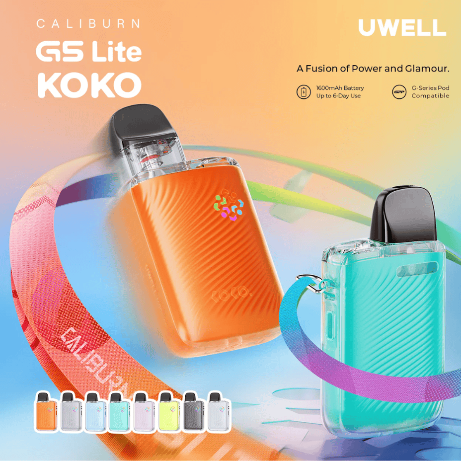 Uwell Caliburn G5 Lite KoKo Pod Kit-1600mAh Orange Morden Vape SuperStore and Cannabis Manitoba Canada