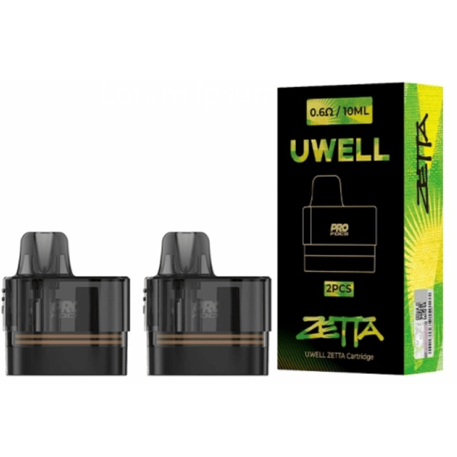 Uwell Zetta Replacement Pods-2/pkg 0.6ohm Morden Vape SuperStore and Cannabis Manitoba Canada
