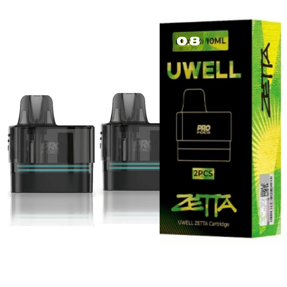 Uwell Zetta Replacement Pods-2/pkg 0.8ohm Morden Vape SuperStore and Cannabis Manitoba Canada