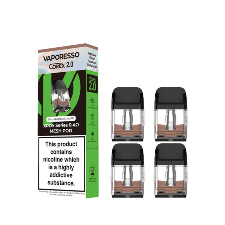Vaporesso Xros Corex 2.0 Series Replacement Pods-4pkg 0.4 ohm (4 Pack) Morden Vape SuperStore and Cannabis Manitoba Canada