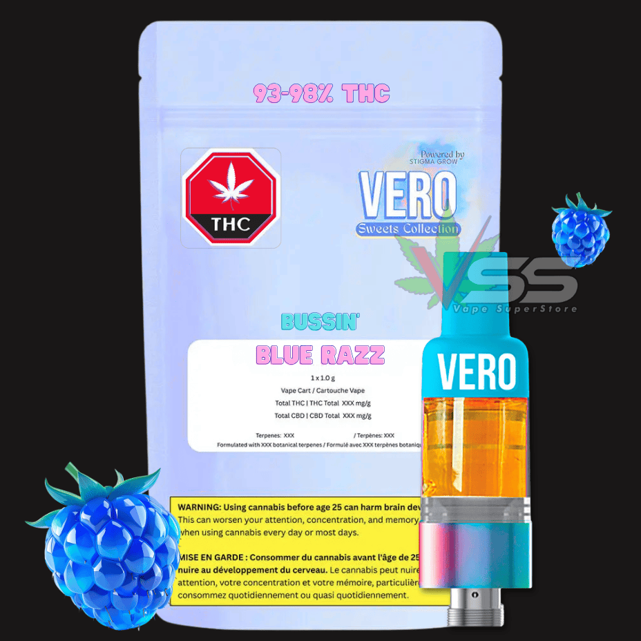 VERO - Bussin Blue Razz Live Liquid Diamond POSTLESS 510 Cartridge Morden Vape SuperStore and Cannabis Manitoba Canada
