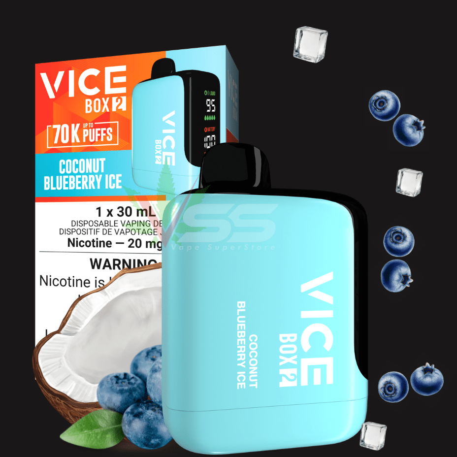 Vice Box 2 Disposable Vape-Coconut Blueberry Ice Morden Vape SuperStore and Cannabis Manitoba Canada