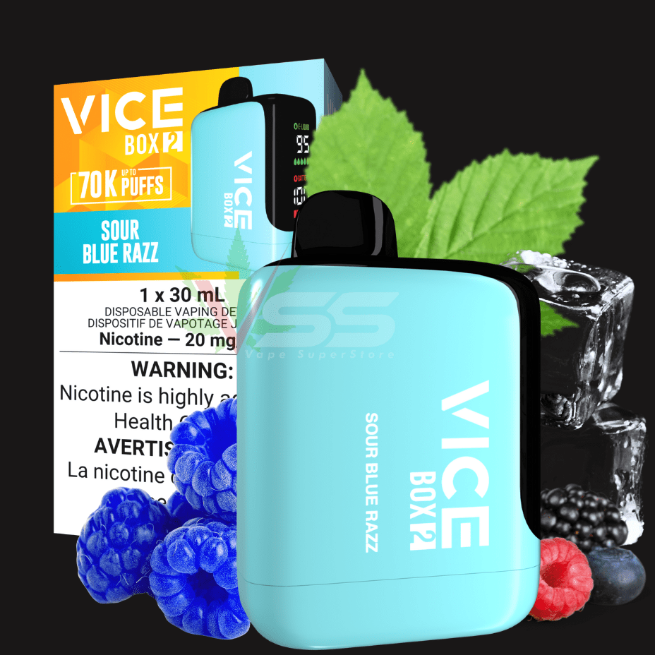 Vice Box 2 Disposable Vape-Sour Blue Razz Morden Vape SuperStore and Cannabis Manitoba Canada