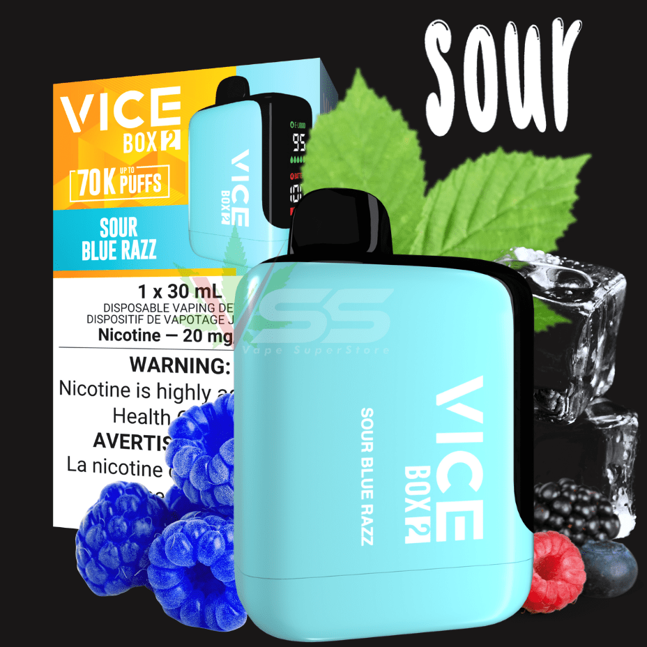 Vice Box 2 Disposable Vape-Sour Blue Razz Morden Vape SuperStore and Cannabis Manitoba Canada