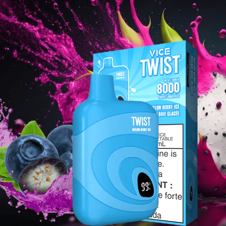 Vice Twist Disposables 8000 Puffs / 20mg Vice Twist 8000 Disposable Vape-Melon Berry Ice-Morden Vape SuperStore MB, Canada