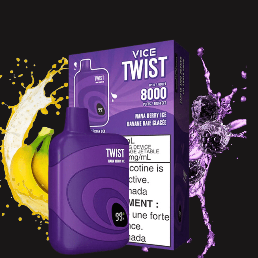 Vice Twist Disposables 8000 Puffs / 20mg Vice Twist 8000 Disposable Vape-Nana Berry Ice-Morden Vape SuperStore MB, Canada