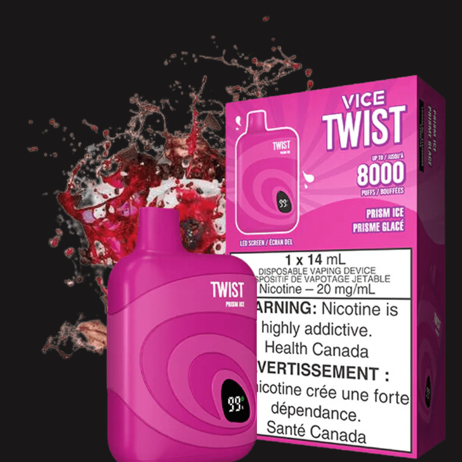 Vice Twist Disposables 8000 Puffs / 20mg Vice Twist 8000 Disposable Vape-Prism Ice-Morden Vape SuperStore MB, Canada