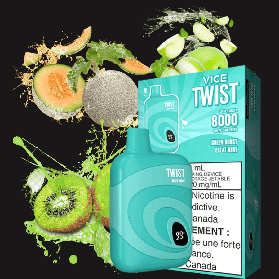 Vice Twist Disposables 8000 Puffs / 20mg Vice Twist 8000 Puff Disposable Vape-Green Burst-Morden Vape SuperStore MB, Canada