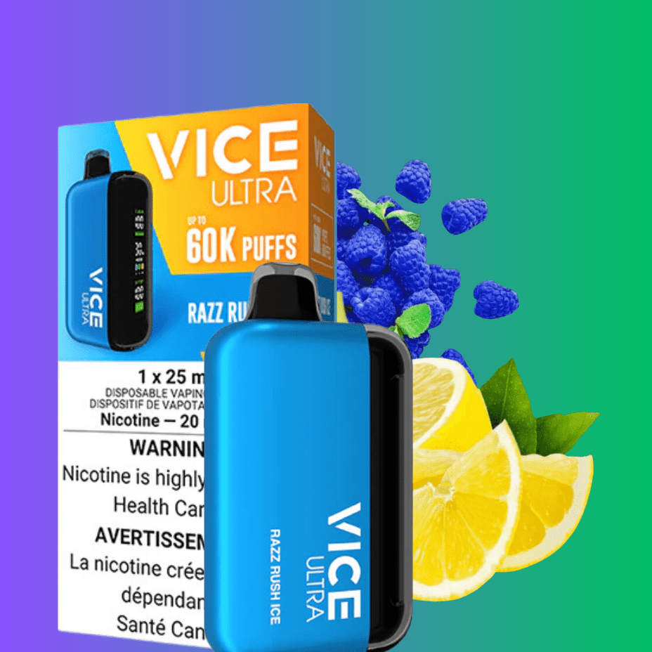 Vice Ultra 60K Disposable Vape - Razz Rush Ice Morden Vape SuperStore and Cannabis Manitoba Canada