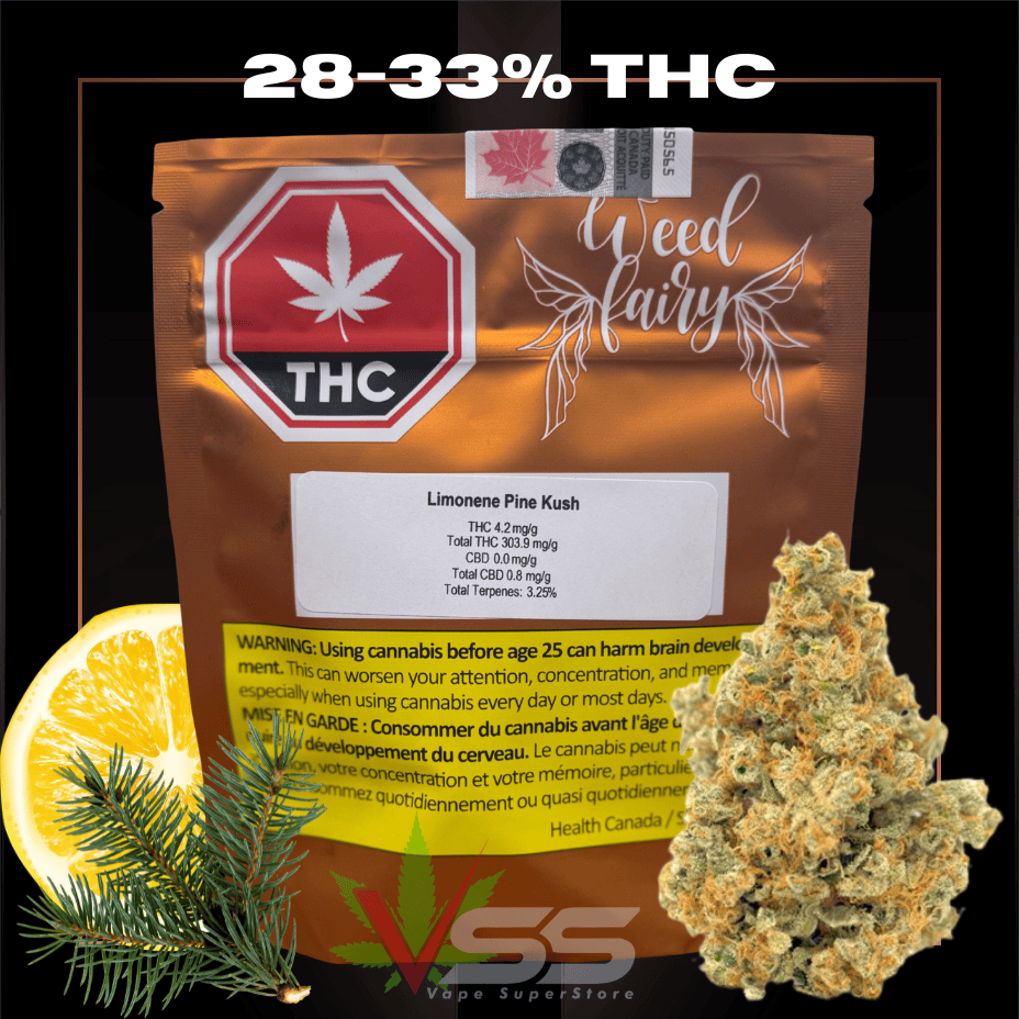 Weed Fairy Limonene Pine Kush Indica Flower - 28g Morden Vape SuperStore and Cannabis Manitoba Canada