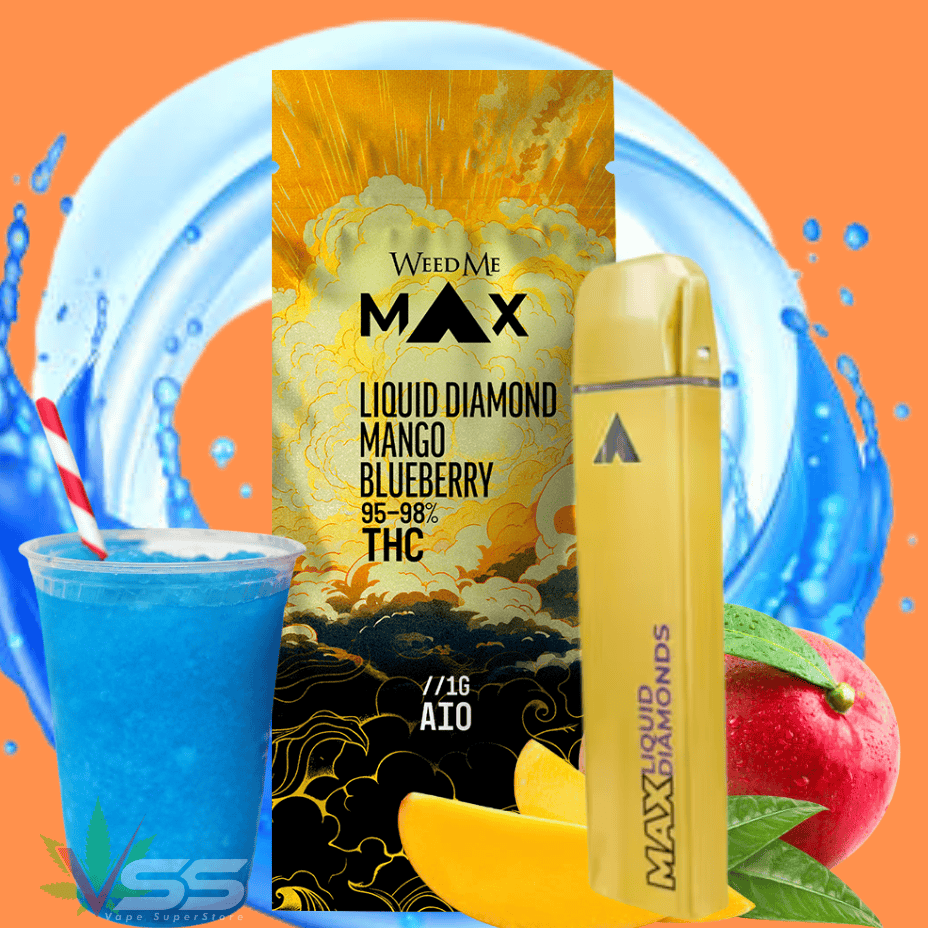 Weed Me Mango Blueberry Liquid diamonds AIO Disposable Vape Morden Vape SuperStore and Cannabis Manitoba Canada