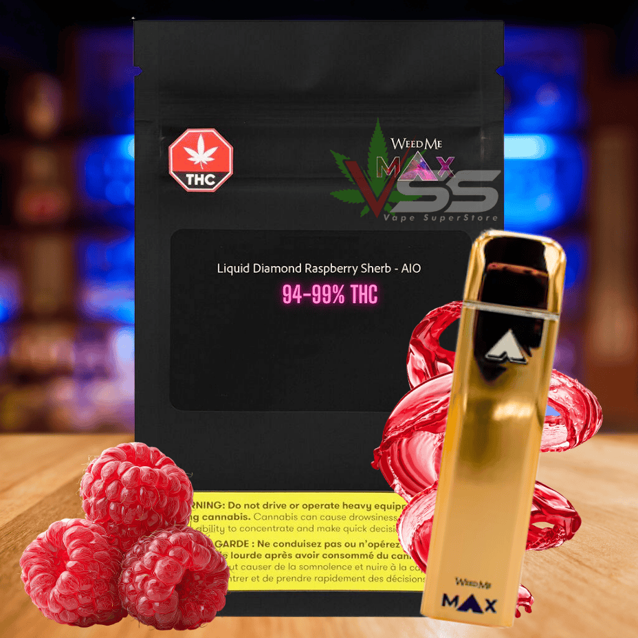 Weed Me Max Raspberry Sherb AIO Disposable Vape - 1g Morden Vape SuperStore and Cannabis Manitoba Canada