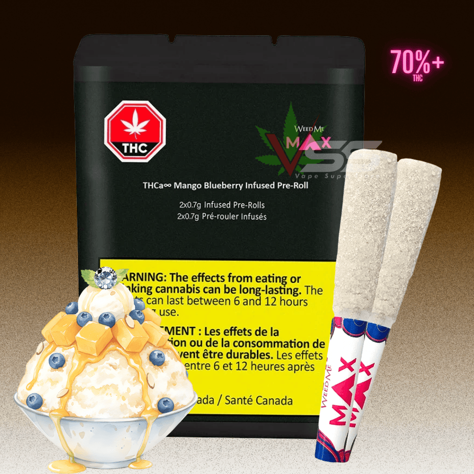Weed Me Max THCa Mango Blueberry Infused Pre-rolls - 2x0.7g Morden Vape SuperStore and Cannabis Manitoba Canada