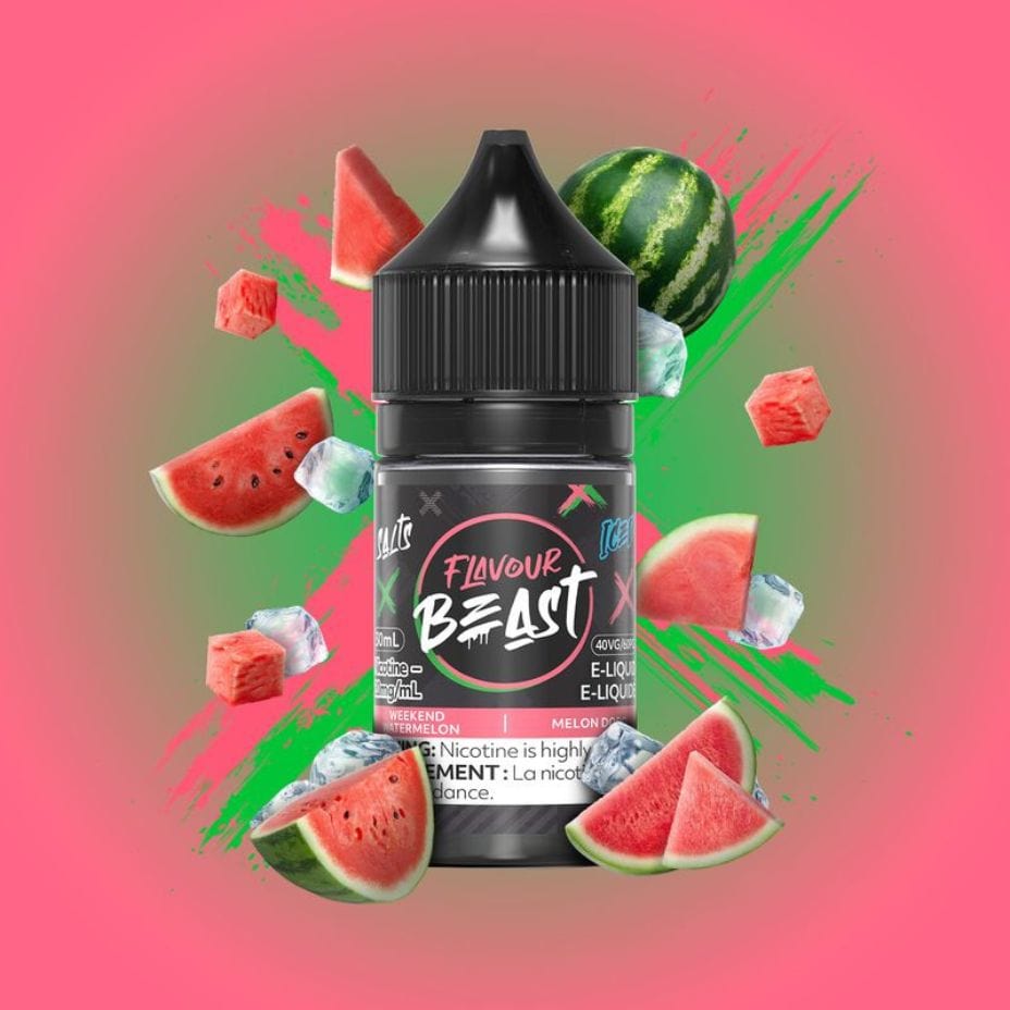 Weekend Watermelon Iced by Flavour Beast Salts 30mL / 20mg Morden Vape SuperStore and Cannabis Manitoba Canada