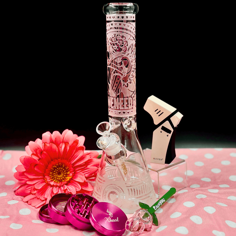 WENEED 7mm Cupid's Heart Beaker 14" Pink Morden Vape SuperStore and Cannabis Manitoba Canada