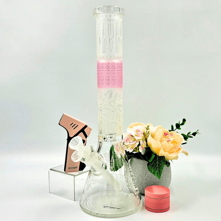 WENEED 7mm Eternal Rose Beaker 15" Morden Vape SuperStore and Cannabis Manitoba Canada